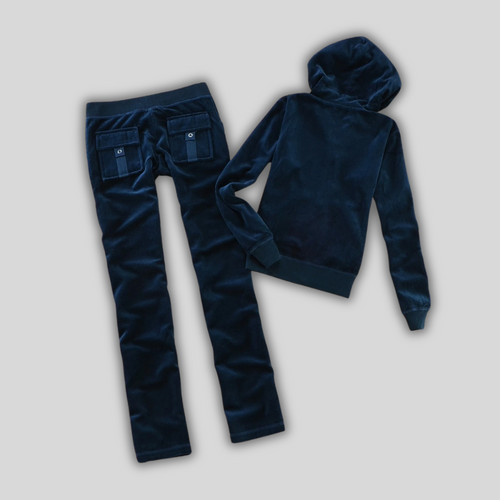 Velour Set - Marinblå