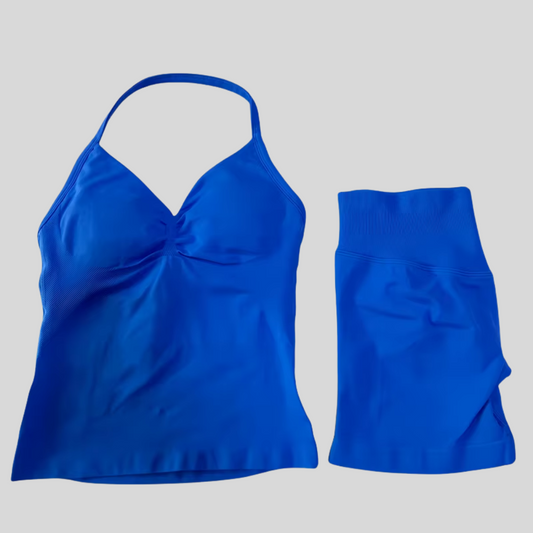 Träningsset Med Shorts - Stark Blå
