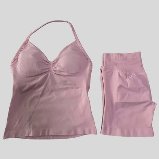 Träningsset Med Shorts - Rosa