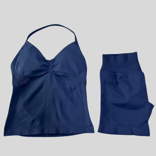 Träningsset Med Shorts - Marinblå